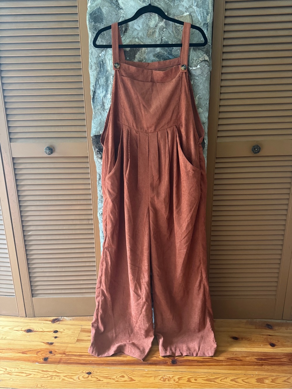 SHEIN Rust-Tone Wide Leg Overall Jumpsuit- New without tags